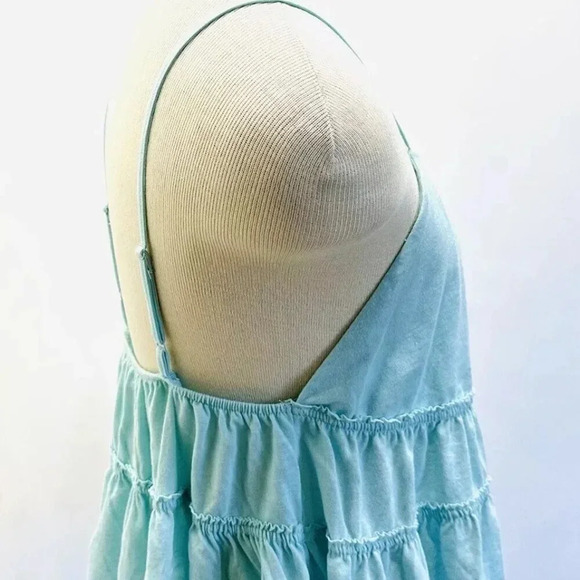 NWT SO GOODS FOR LIFE Juniors Sleeveless Straps Pullover V-Neck Blue Top Large - Picture 4 of 10